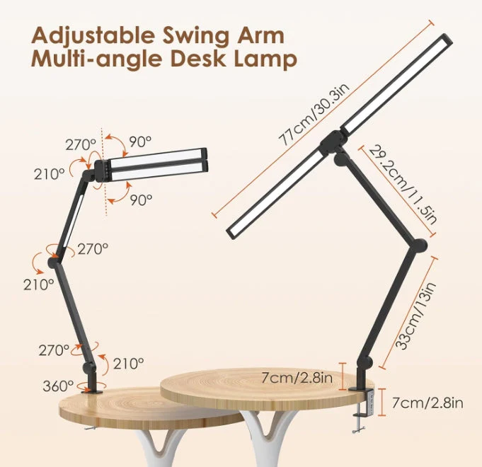 Table Lamp Dual Light 25 Lighting Eye-Caring Modes Table Lamp with Solid Base - Image 2
