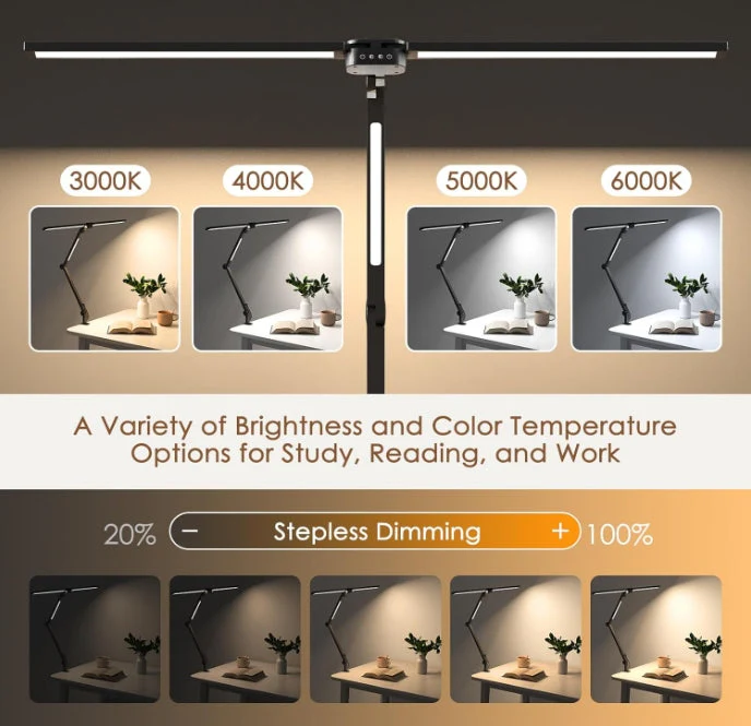 Table Lamp Dual Light 25 Lighting Eye-Caring Modes Table Lamp with Solid Base - Image 4