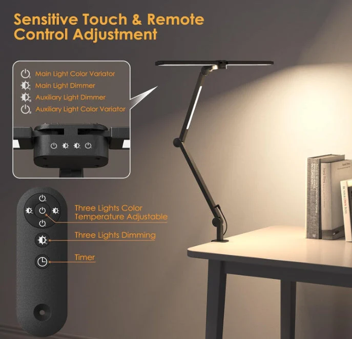 Table Lamp Dual Light 25 Lighting Eye-Caring Modes Table Lamp with Solid Base - Image 6