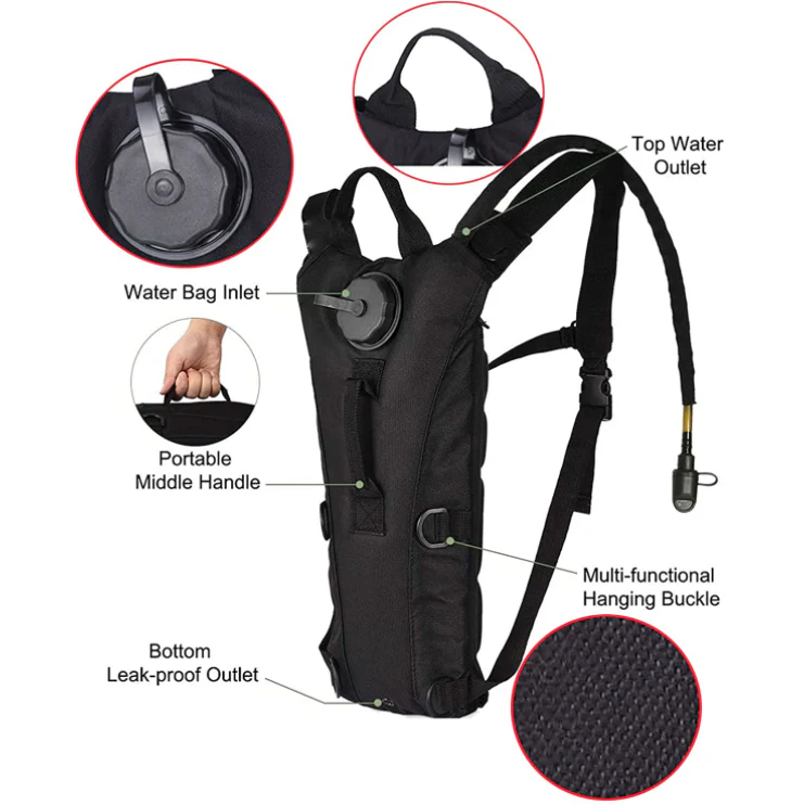 Tactical Lightweight Hydration Backpack with 3L Water Bladder - Image 4