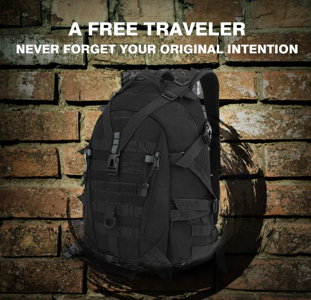 Tactical Motorcycle Backpack For Men Military 30L Travel Hiking Set C Black - Image 4