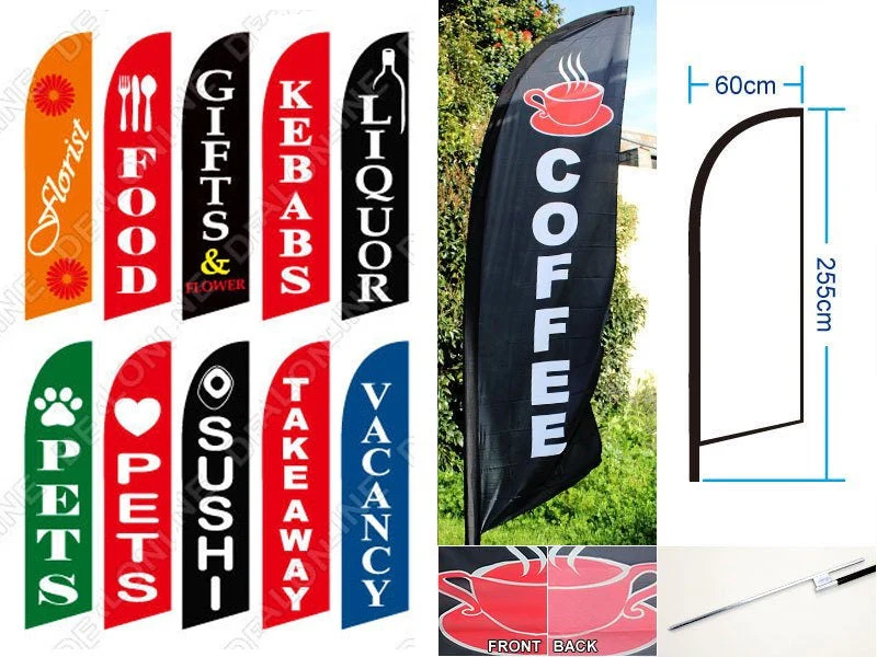 'TAKEAWAY' 3.4m Ground Drill/SET Commercial Feather Banner Flag - Image 4