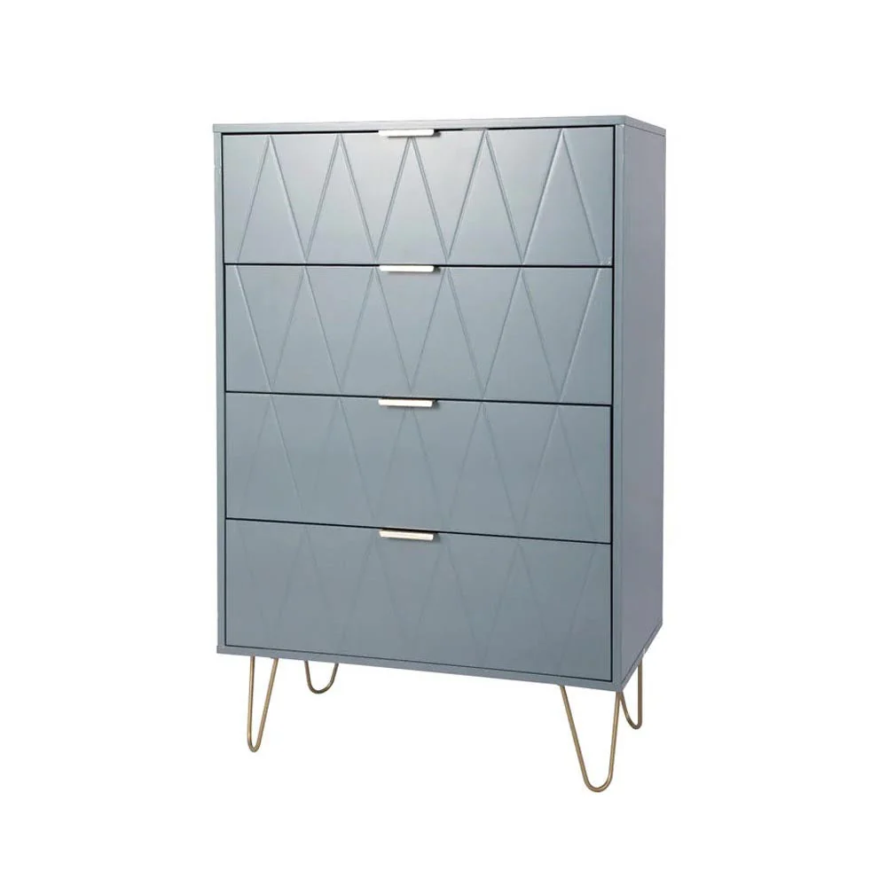 Tallboy Chest of Drawers - 4 Drawer Dressers for Bedroom (Sky blue)