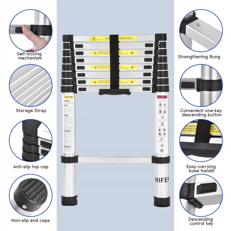 Telescopic Ladder 2.9m Aluminium Telescoping - Image 5
