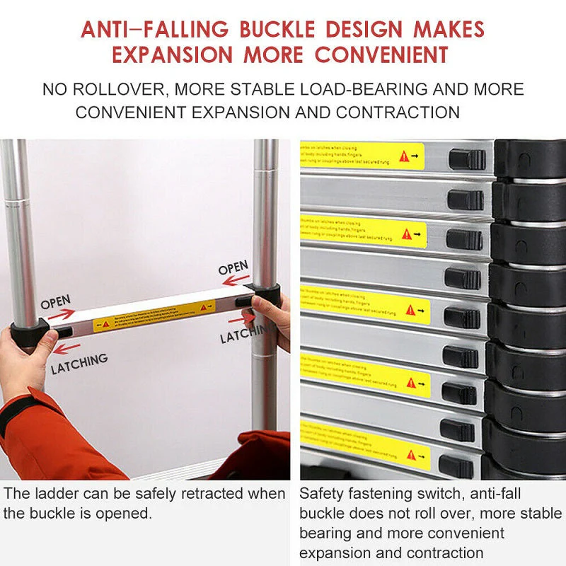 Telescopic Ladder 5m Multi-Purpose Aluminium Telescoping - Image 7
