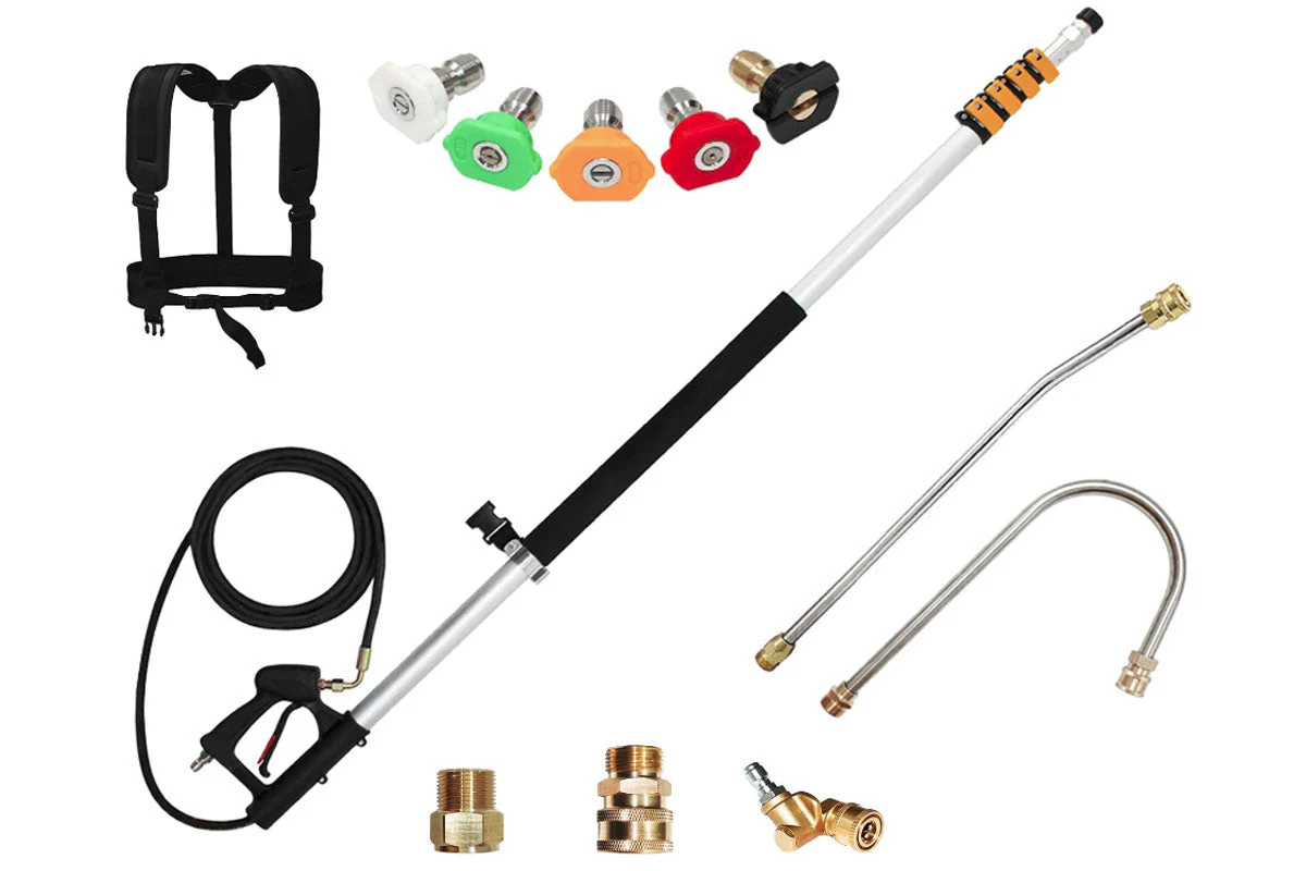 Telescoping Pressure Washer 7.3m Pole with Harness - Image 2