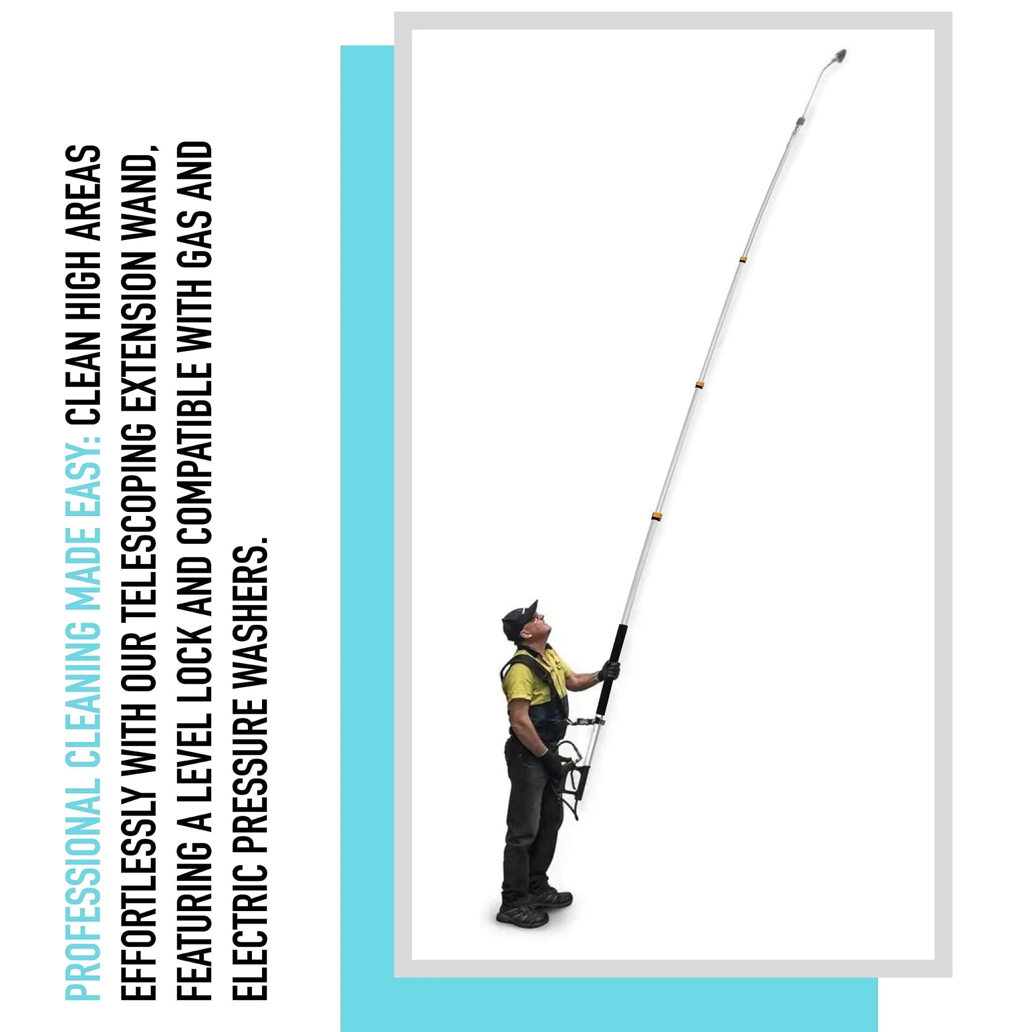 Telescoping Pressure Washer 7.3m Pole with Harness - Image 4