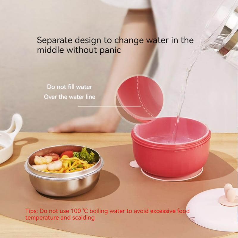 Thermal Stainless Steel Baby Toddler Suction Bowl Set (Spoon Fork )-Blue - Image 11