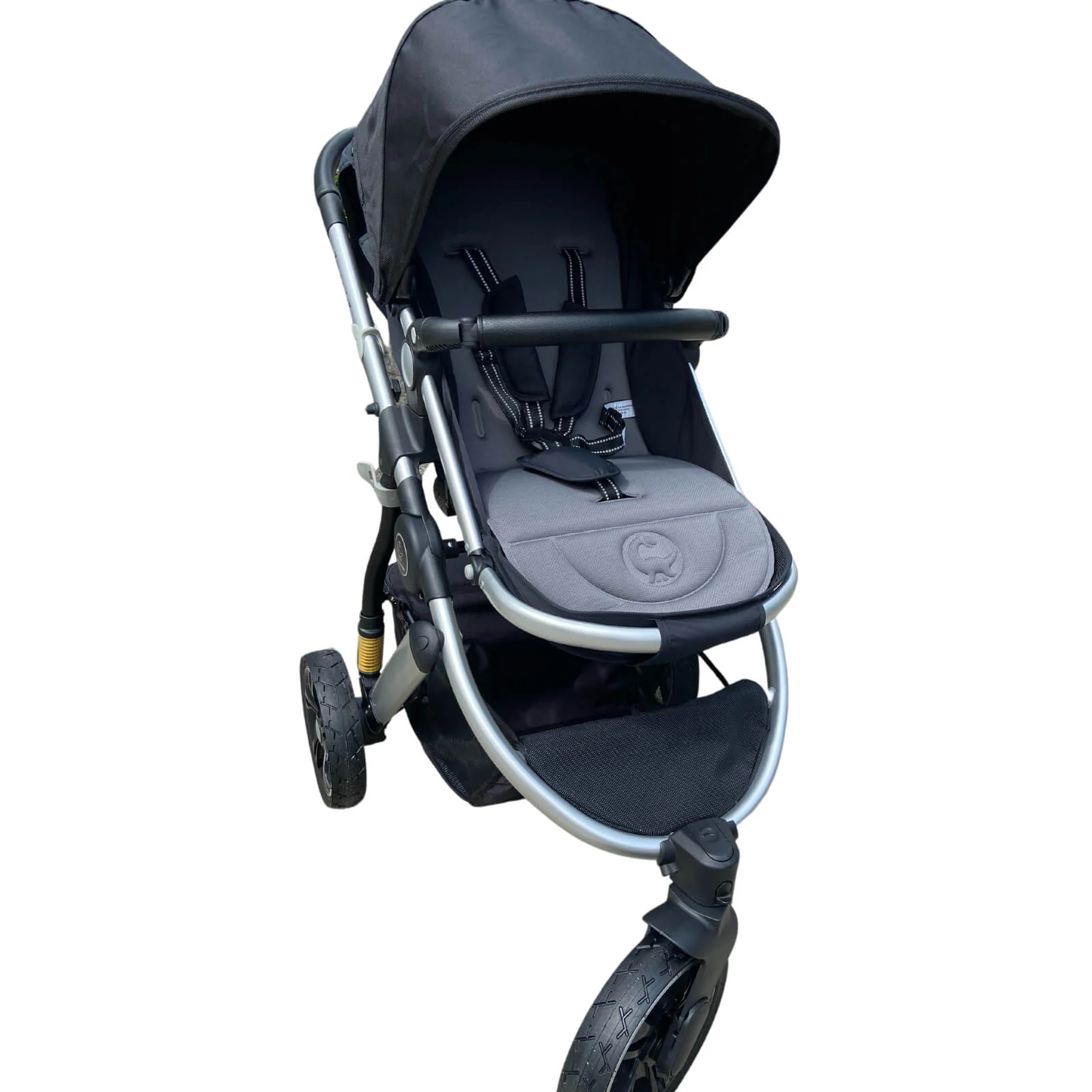Three Wheels Baby Stroller with All Accessories -Black - Image 3