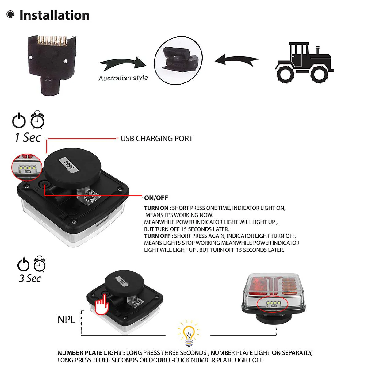 Trailer Light Magnetic Wireless LED Trailer Truck Tail Lights - Image 4
