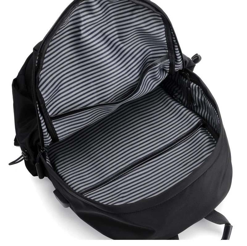 Travel Backpack Computer Bag USB Charging Water Resistant - Grey - Image 2