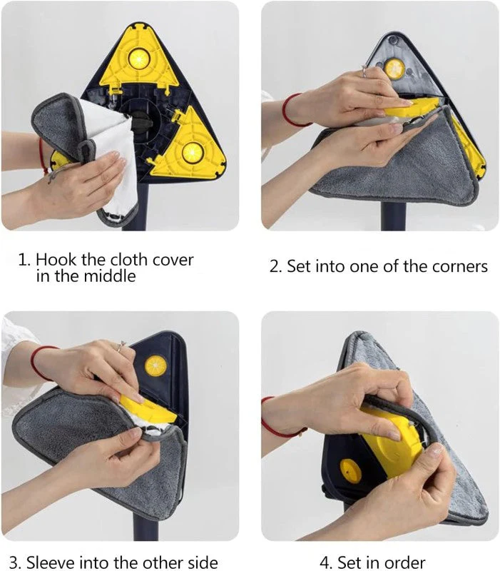 Cleaning Mop Rotatable Adjustable Triangle Floor Cleaning Mop - Image 8