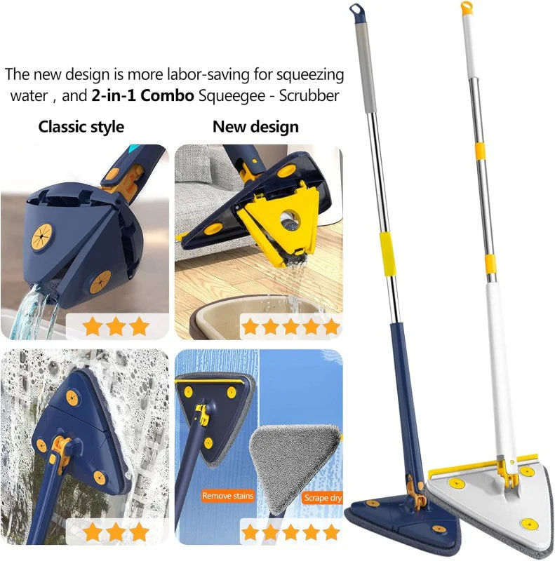 Cleaning Mop Rotatable Adjustable Triangle Floor Cleaning Mop - Image 9