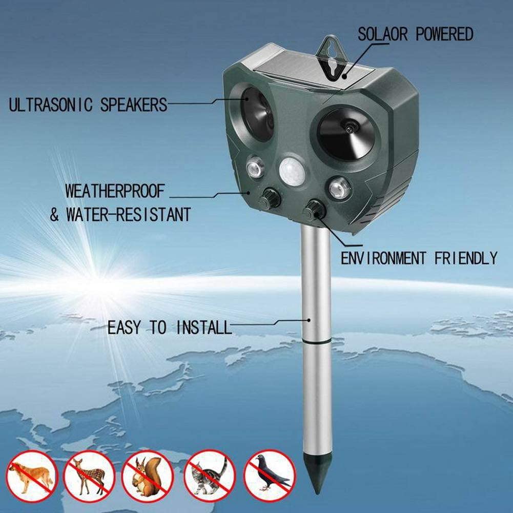 Ultrasonic Solar Powered Insect Animal Repeller Pir Dog Cat Scarer - Image 3