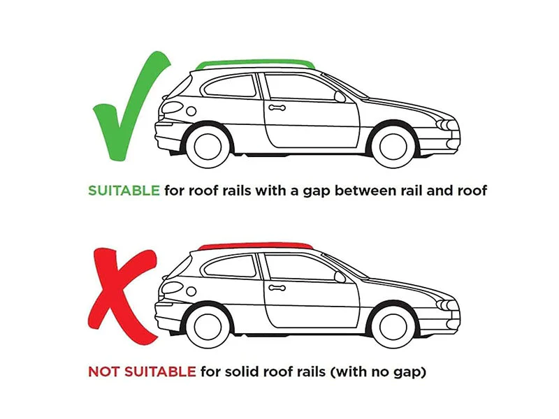 Universal Black Roof Rack Cross Bar - 2 Bars Kit-Silver - Image 6