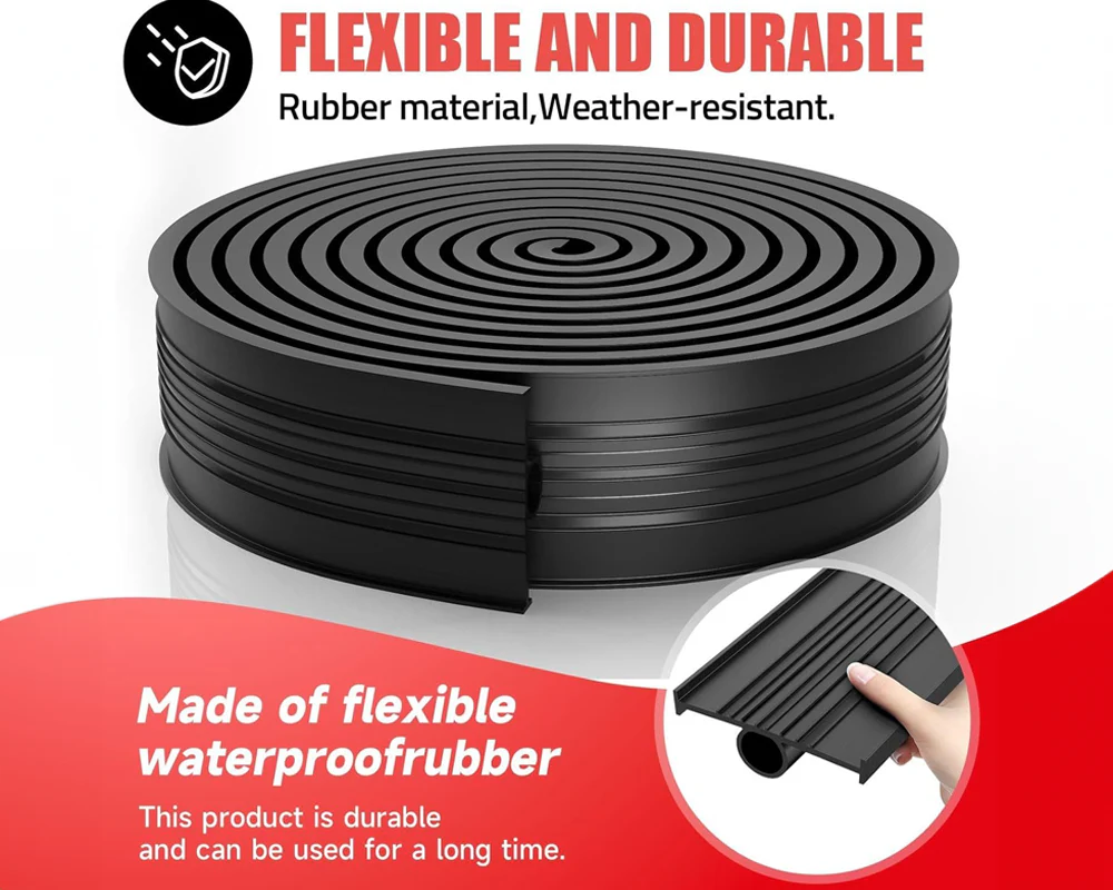 Universal Garage Door Seal, Garage Door Rubber Seal Strip Replacement 20ft - Image 8