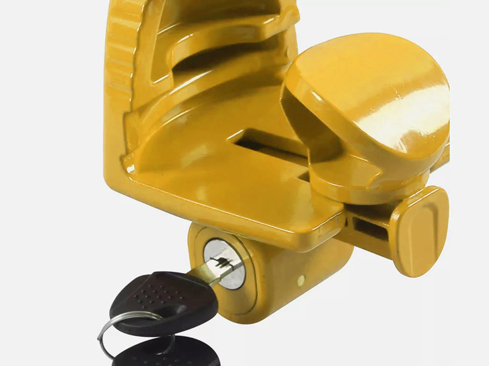 Universal Trailer Hitch Coupler Lock - Yellow - Image 4