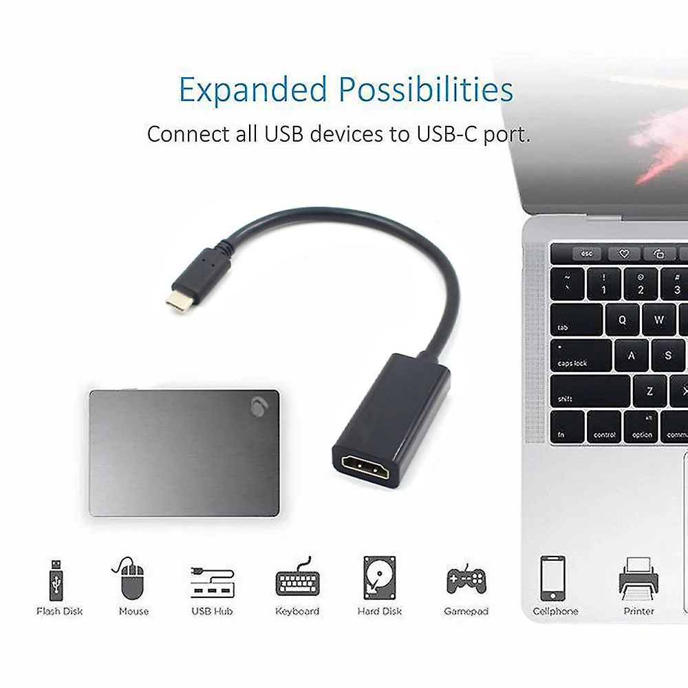USB-C to HDMI 4K Adapter Cable HDTV Converter - Image 2