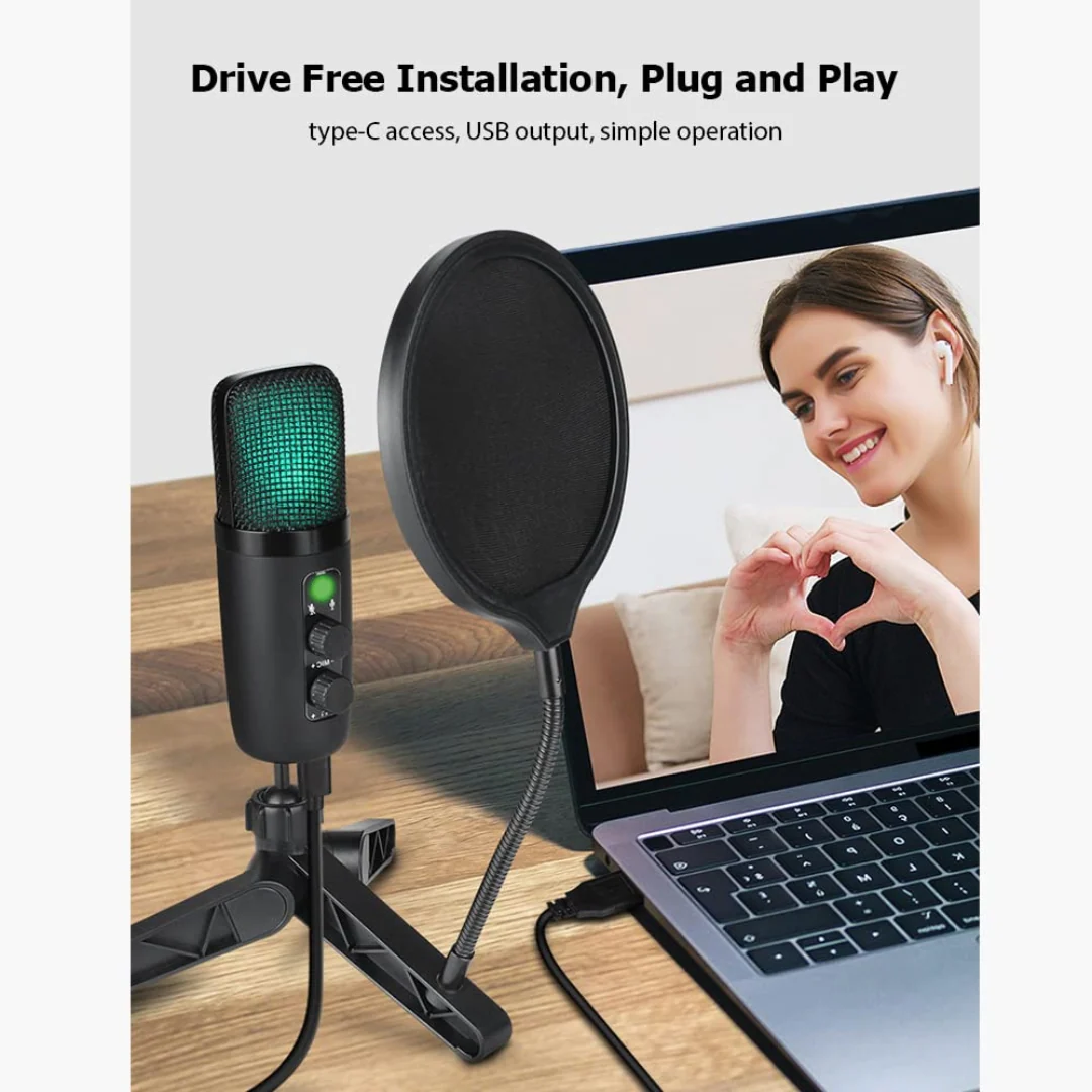 USB Microphone Adjustable Sound Volume Noise Reduction - Image 16