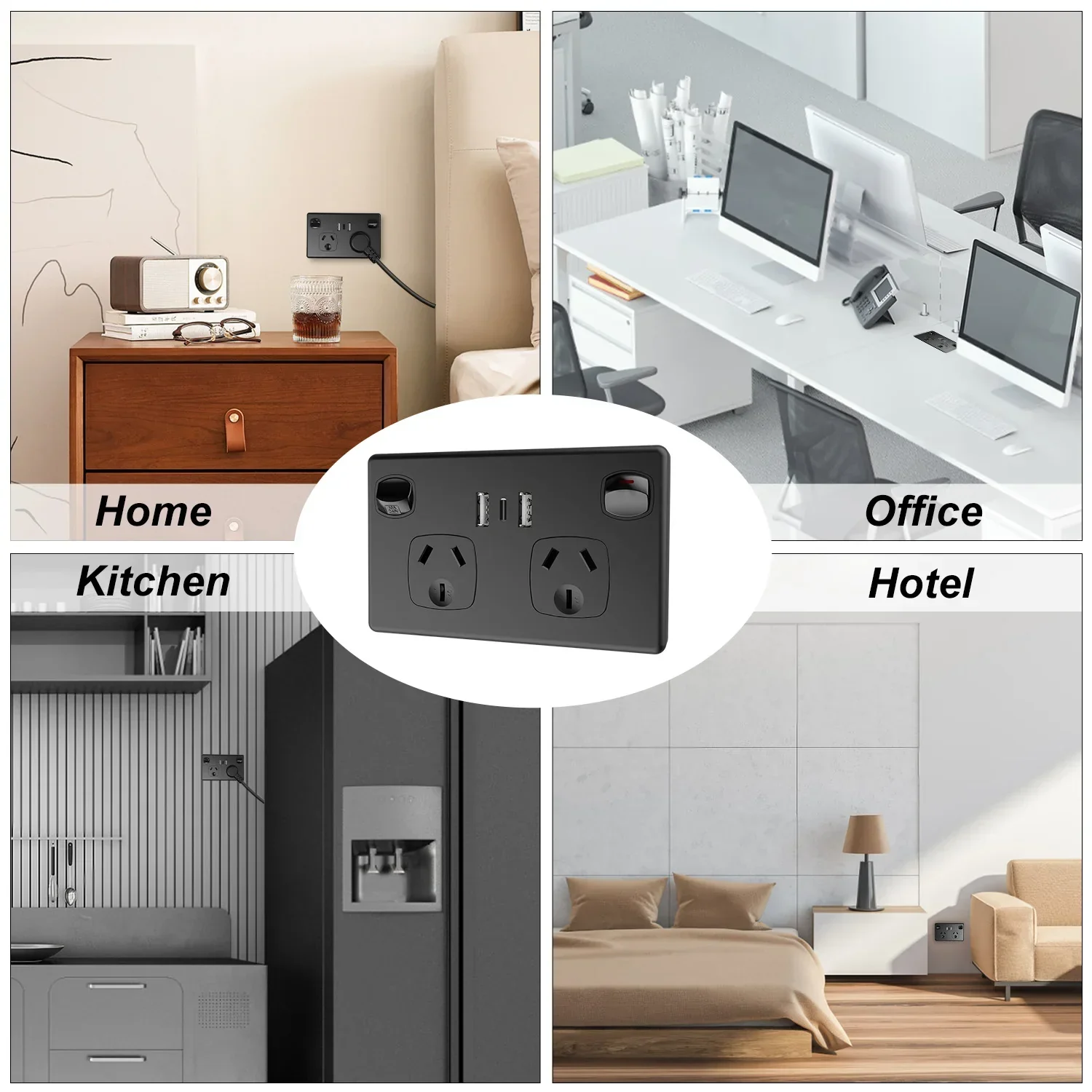 USB Type C Wall Socket Power Point - White - Image 4