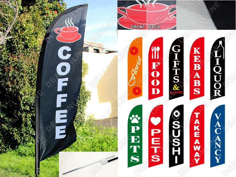 'VACANCY' 3.4m Ground Drill/SET Commercial Feather Banner Flag - Image 5