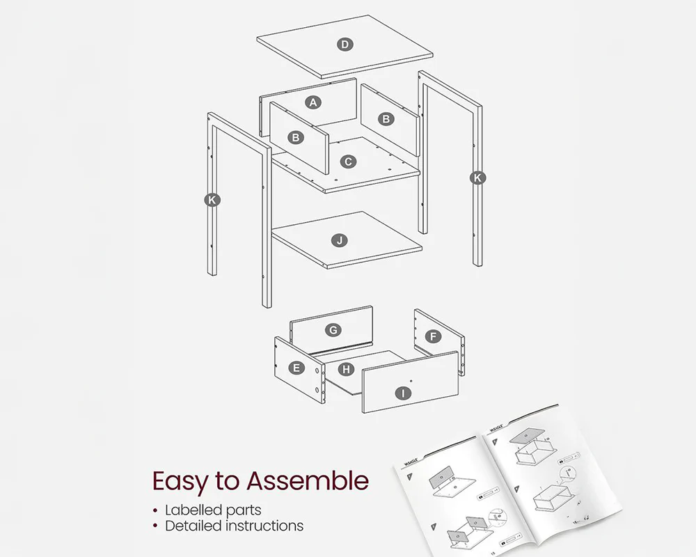 VASAGLE Bedside Table - Image 8