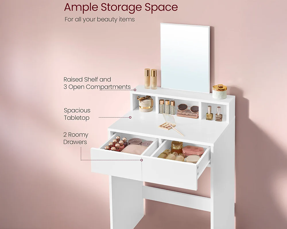 VASAGLE Dressing Table With Mirror - Image 5