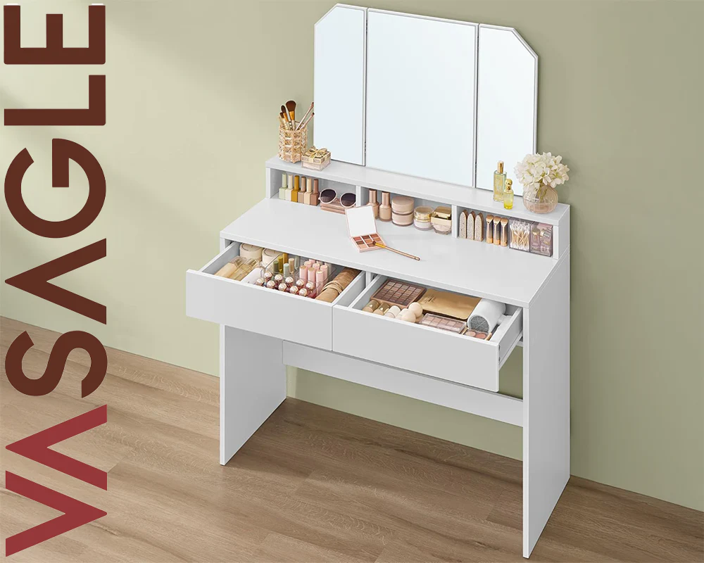 VASAGLE Dressing Table With Mirror - Image 4