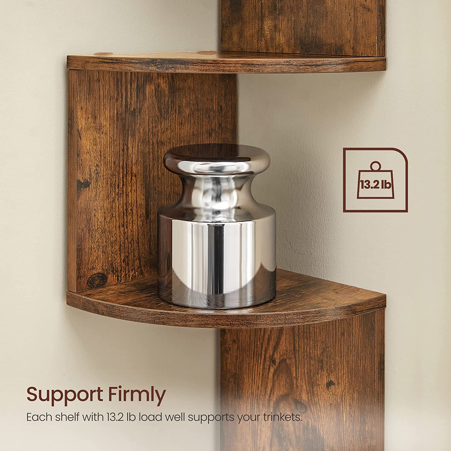 VASAGLE Floating Corner Shelf - 5-Tier - Image 4