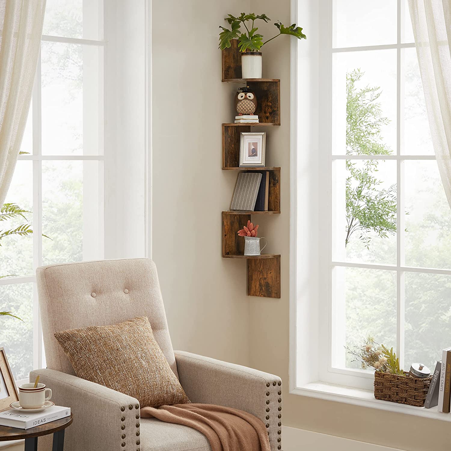 VASAGLE Floating Corner Shelf - 5-Tier - Image 7