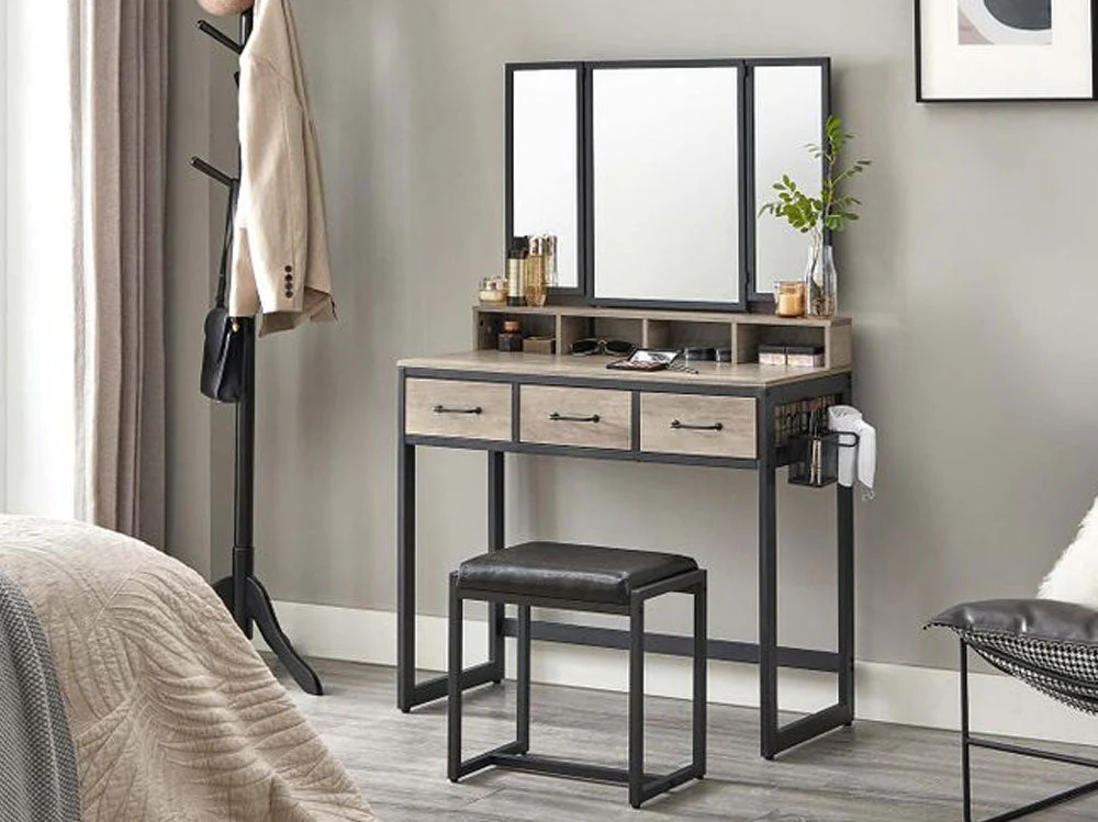 VASAGLE Makeup Vanity with Stool Dressing Table - Image 7