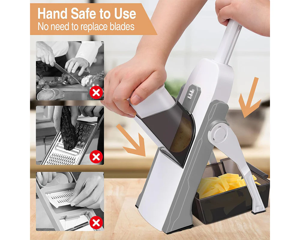 Vegetable Slicer Chopper Adjustable Vegetable Slicer Chopper with Container Base - Image 5