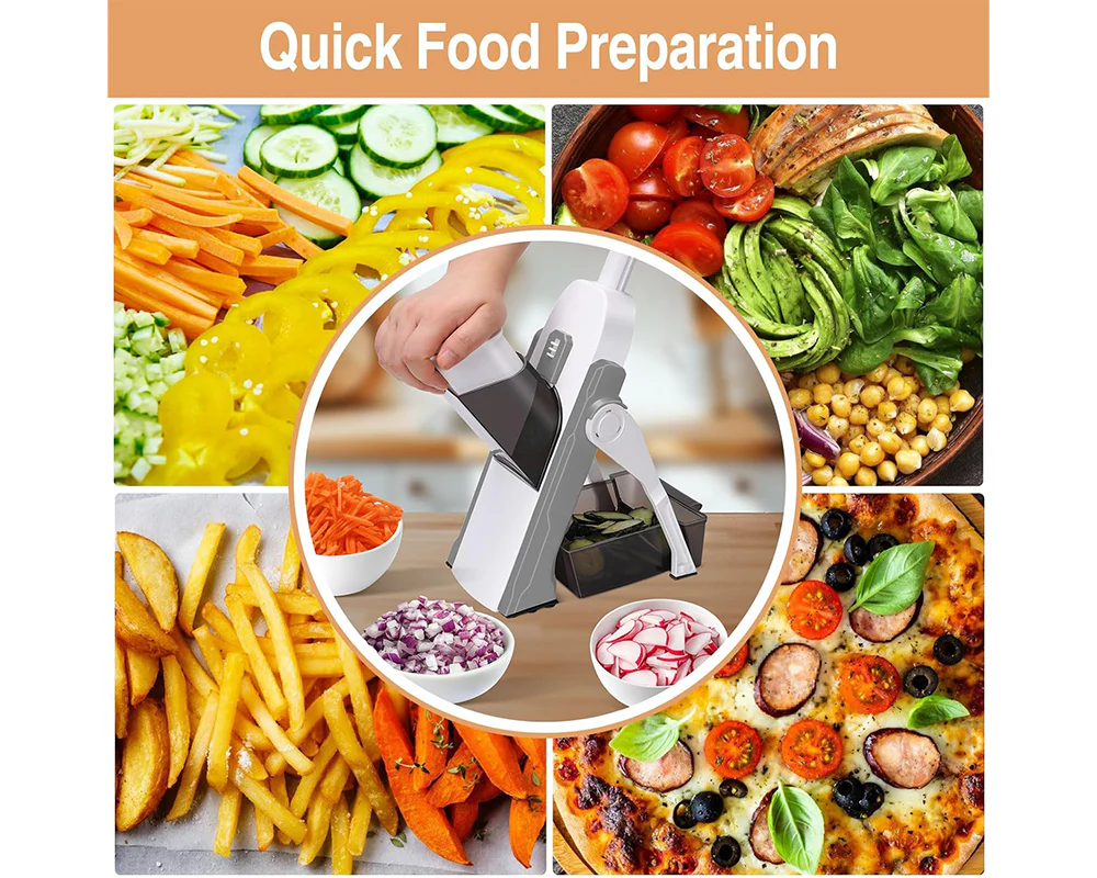 Vegetable Slicer Chopper Adjustable Vegetable Slicer Chopper with Container Base - Image 6