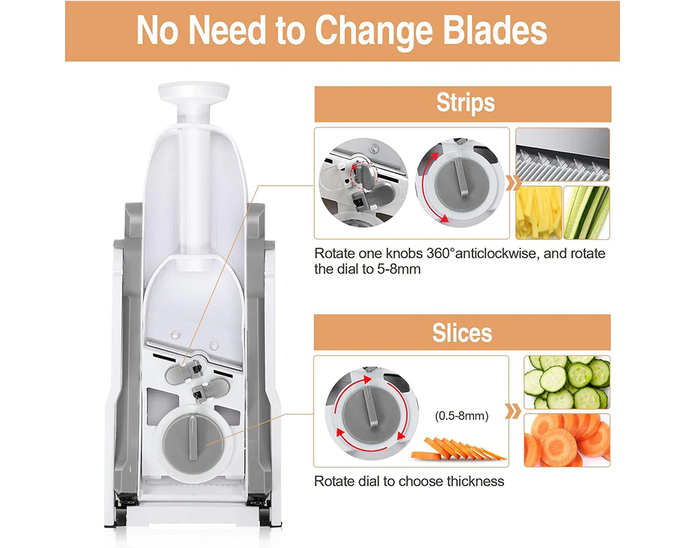 Vegetable Slicer Chopper Adjustable Vegetable Slicer Chopper with Container Base - Image 7