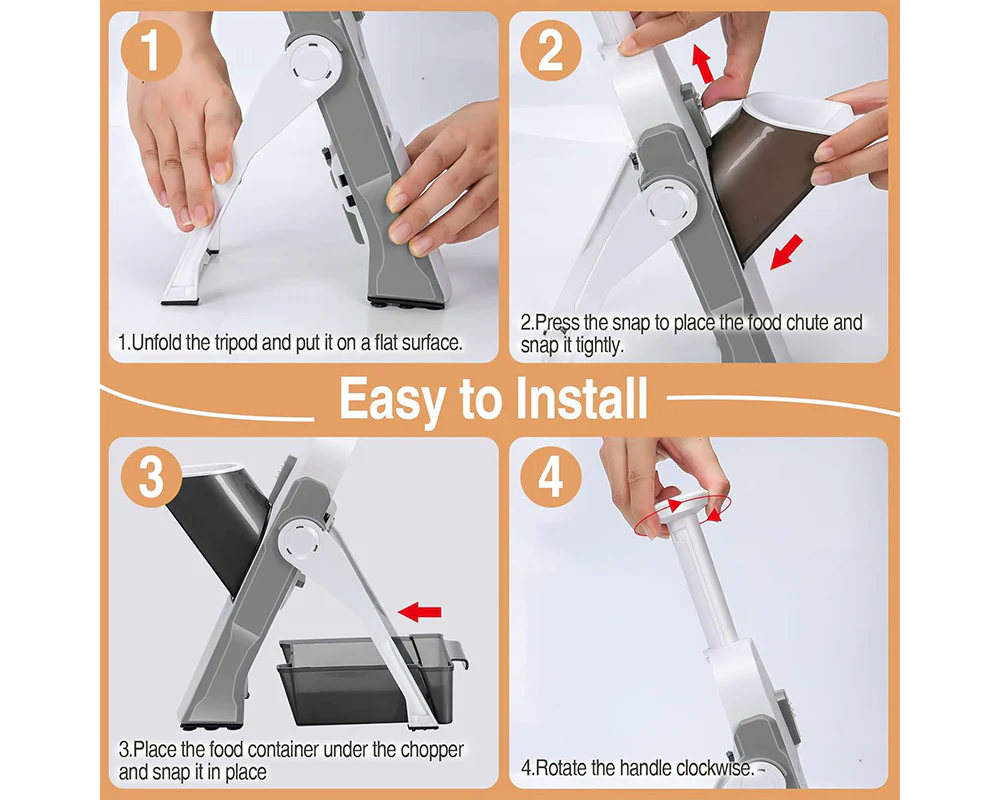 Vegetable Slicer Chopper Adjustable Vegetable Slicer Chopper with Container Base - Image 8
