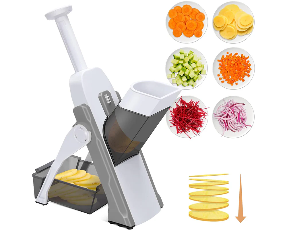 Vegetable Slicer Chopper Adjustable Vegetable Slicer Chopper with Container Base - Image 9