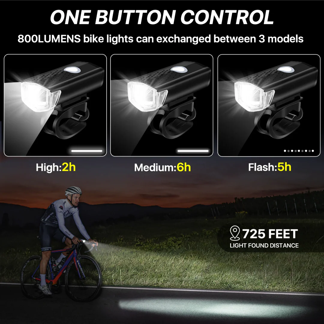 Waterproof Bike front torch & rear light - Image 6