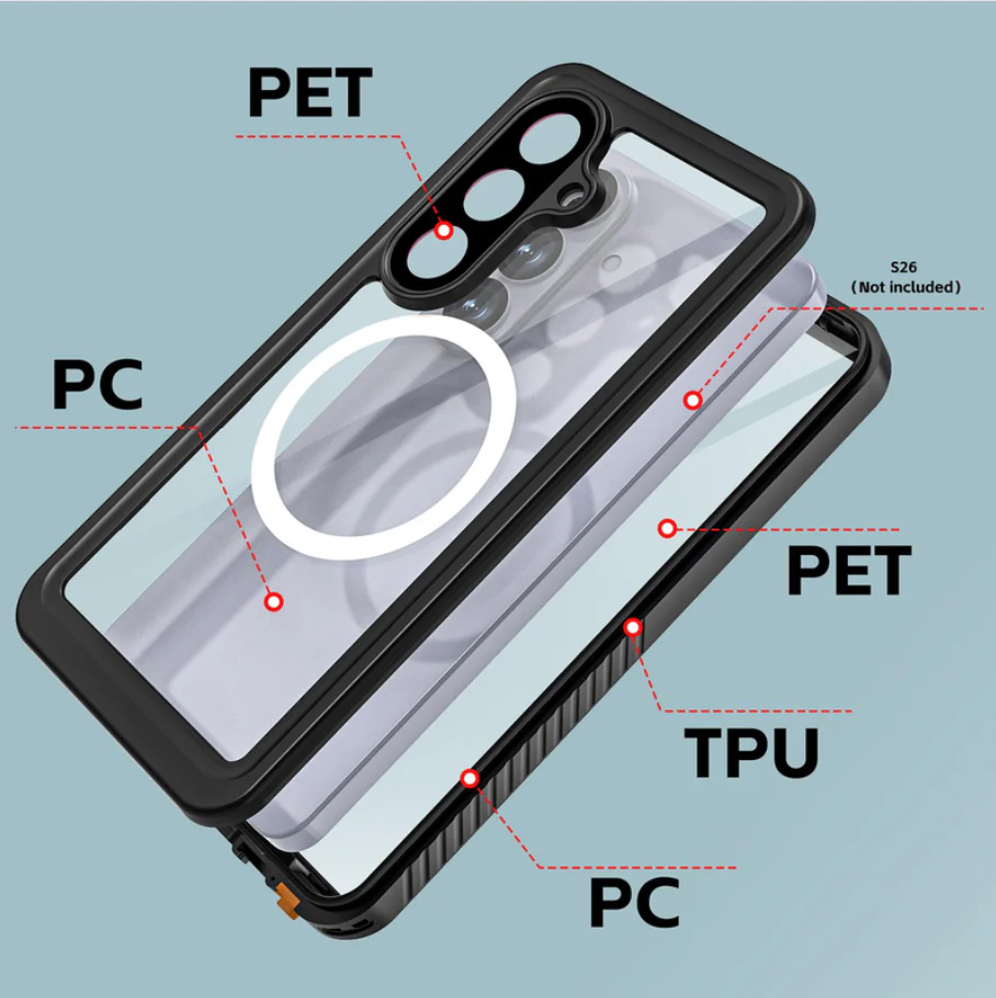 Waterproof & Shockproof Case for Samsung Galaxy S26 Plus – Clear Protective Cover - Image 4