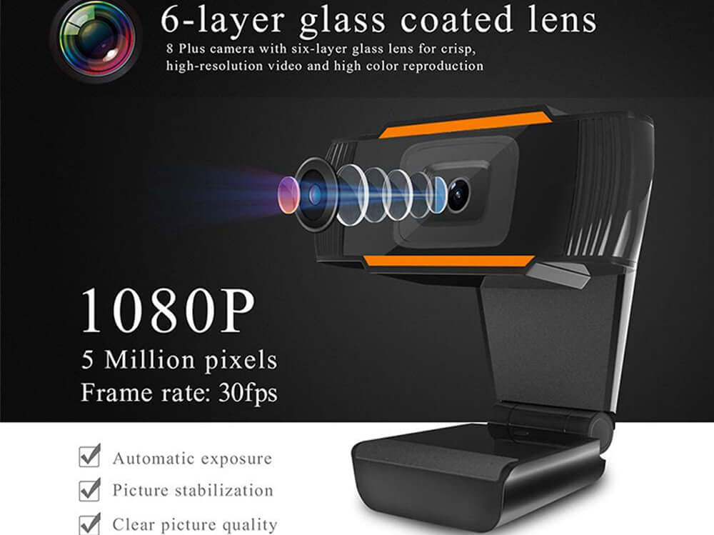 Webcam Web Camera 1080P HD Webcam with Dual Microphones - Image 3