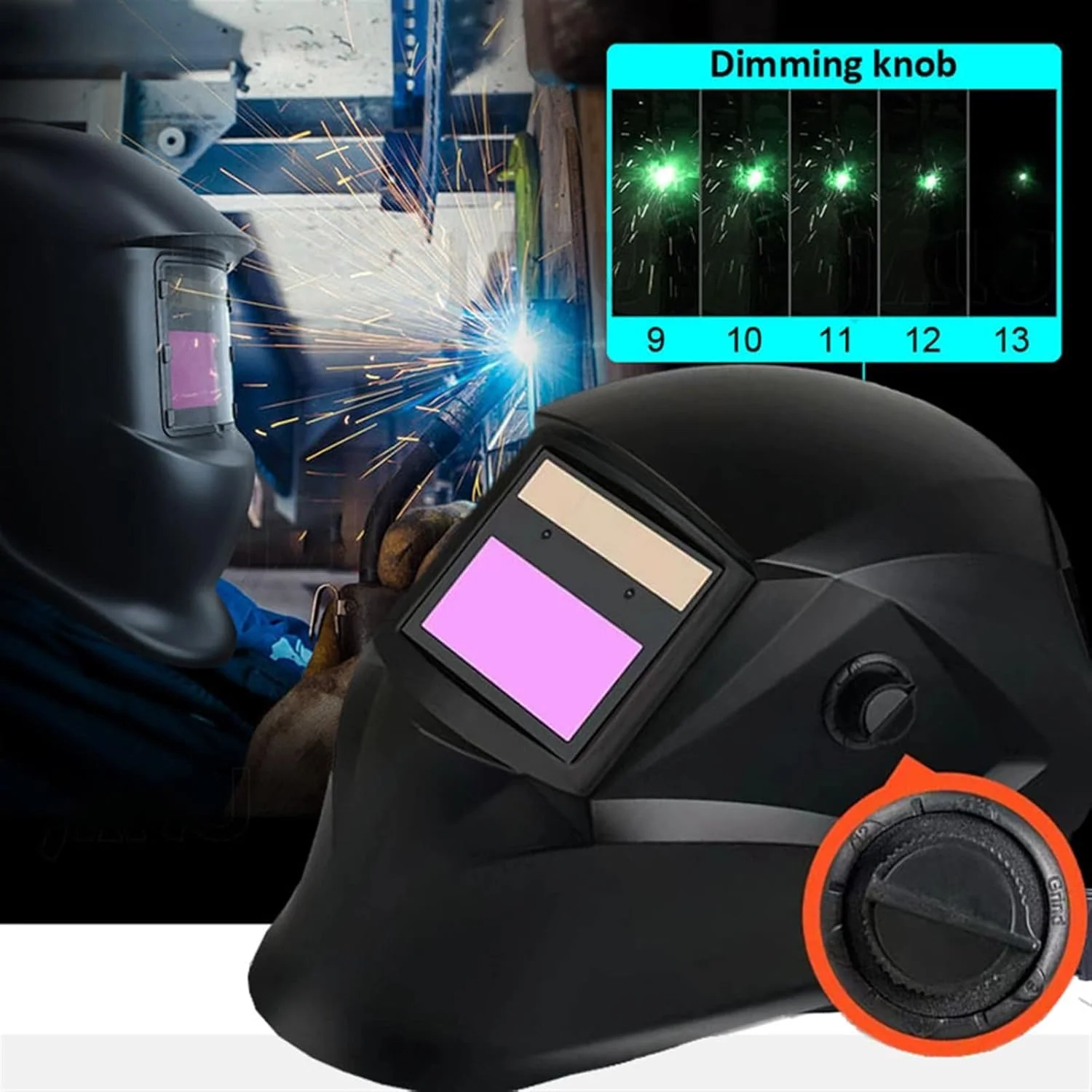 Welding Helmet Solar Auto Darkening Solar & Battery - Image 8
