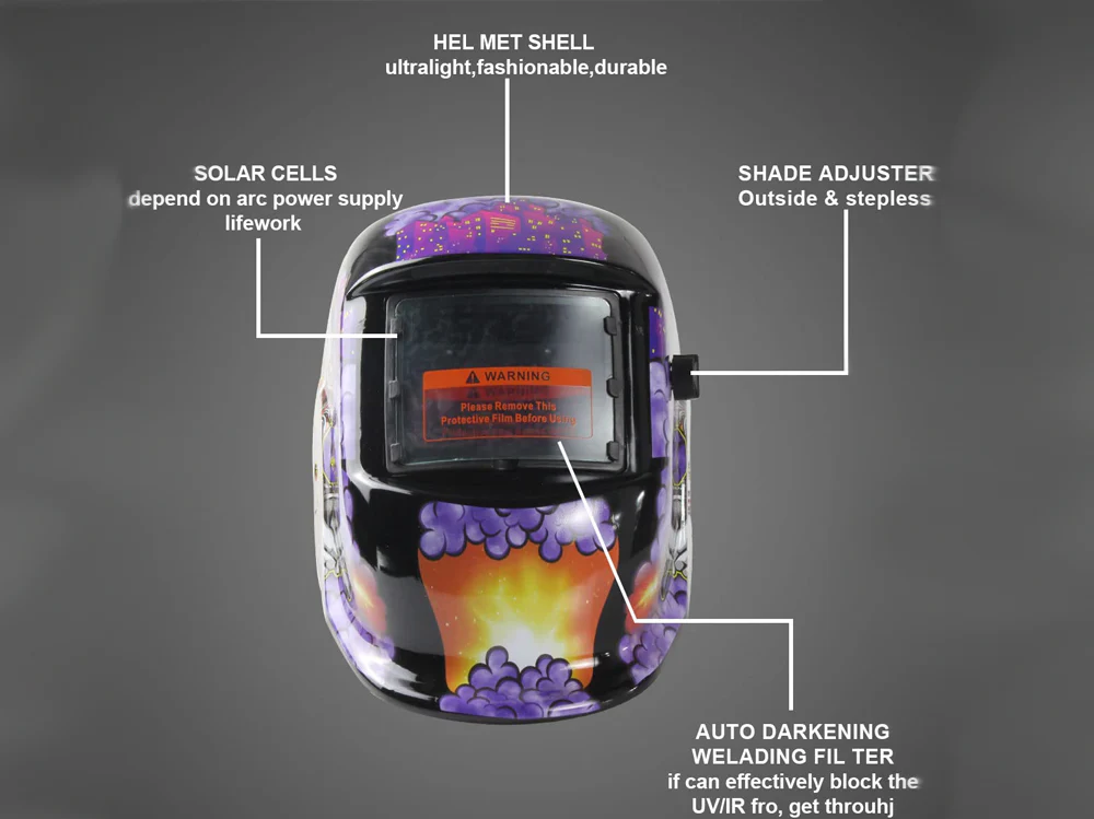 Welding Helmet Solar Auto Darkening Solar & Battery - Image 8