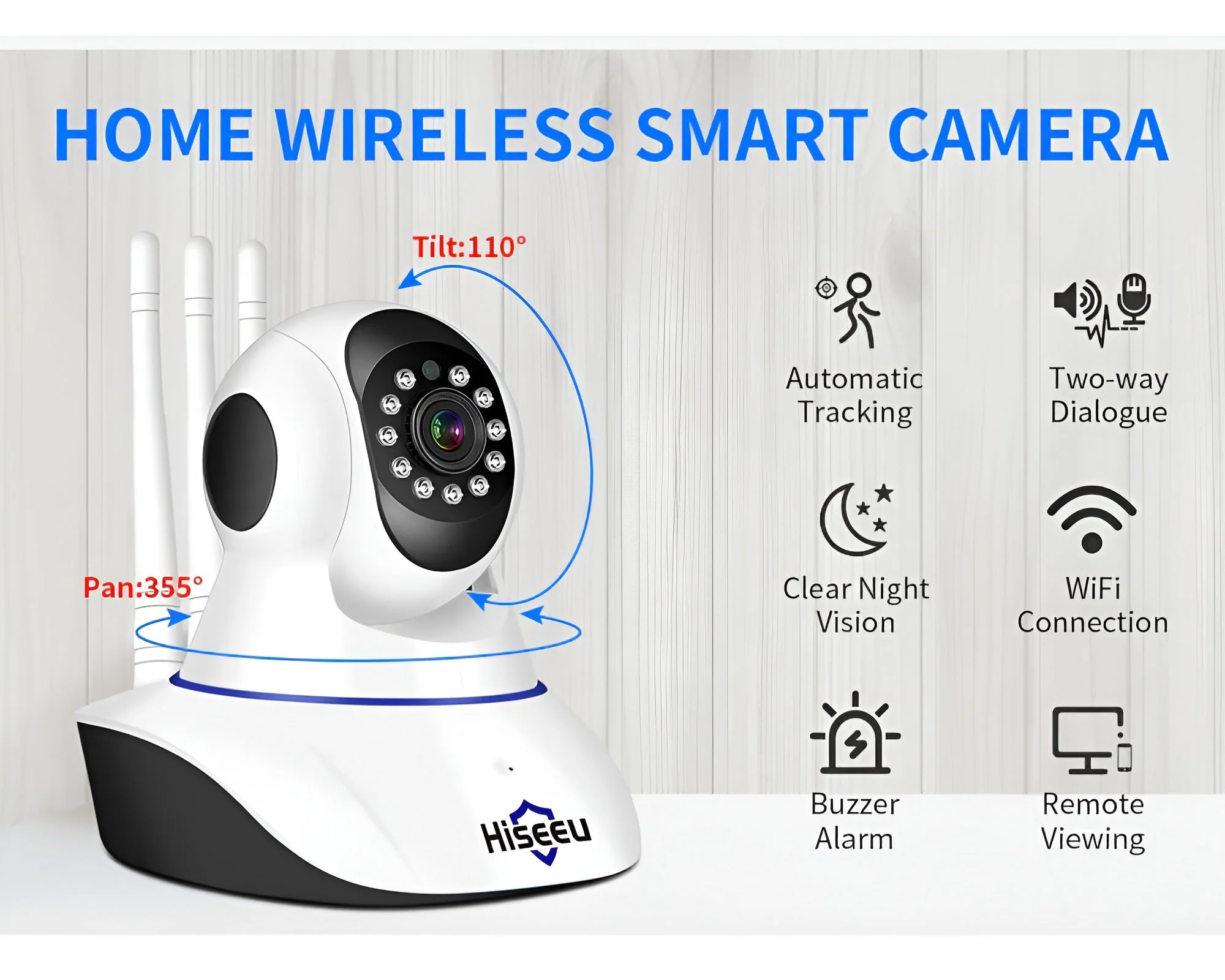 1080P Wireless Indoor PTZ WiFi Security Camera - Image 2