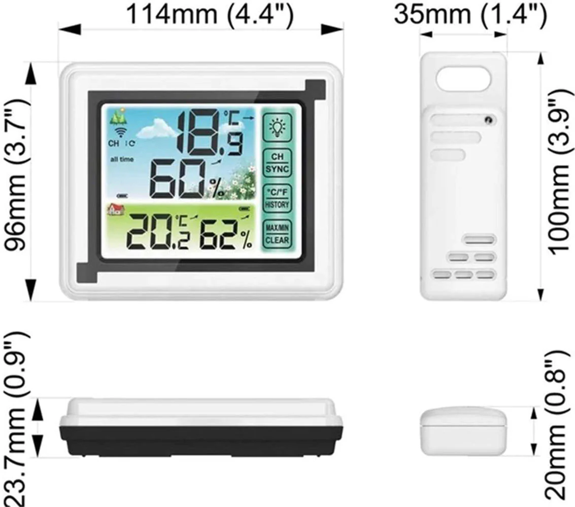Wireless Weather Station Indoor Outdoor Hygrometer Thermometer - Image 10