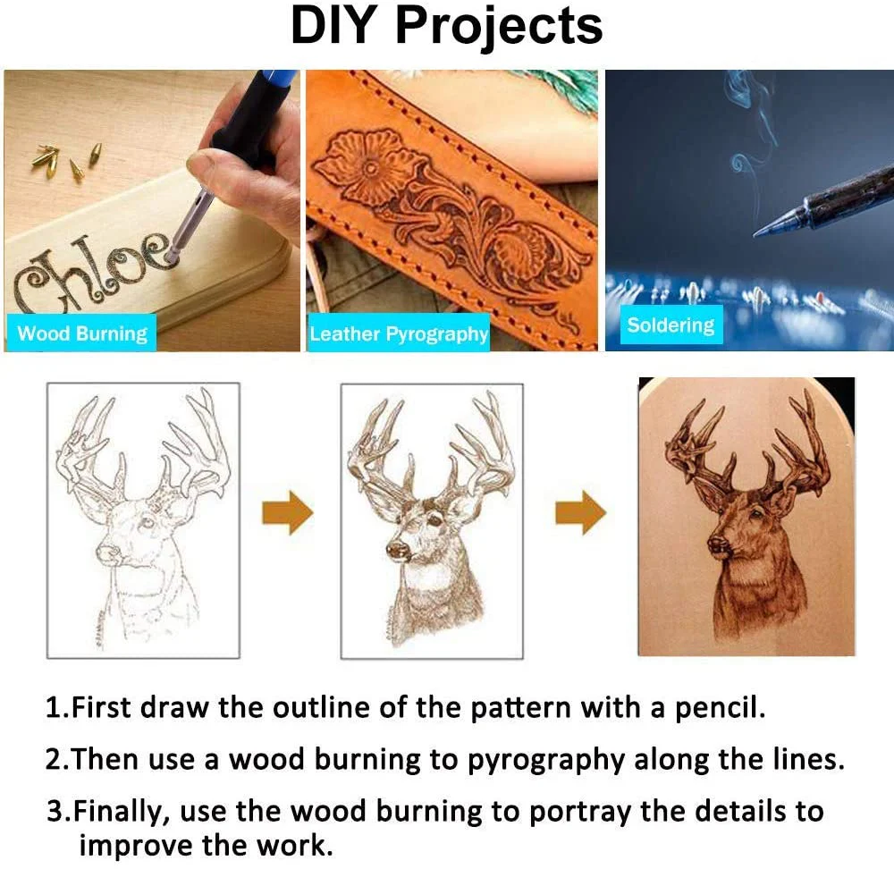 Wood Burning Pyrography Pen Kit - Image 8