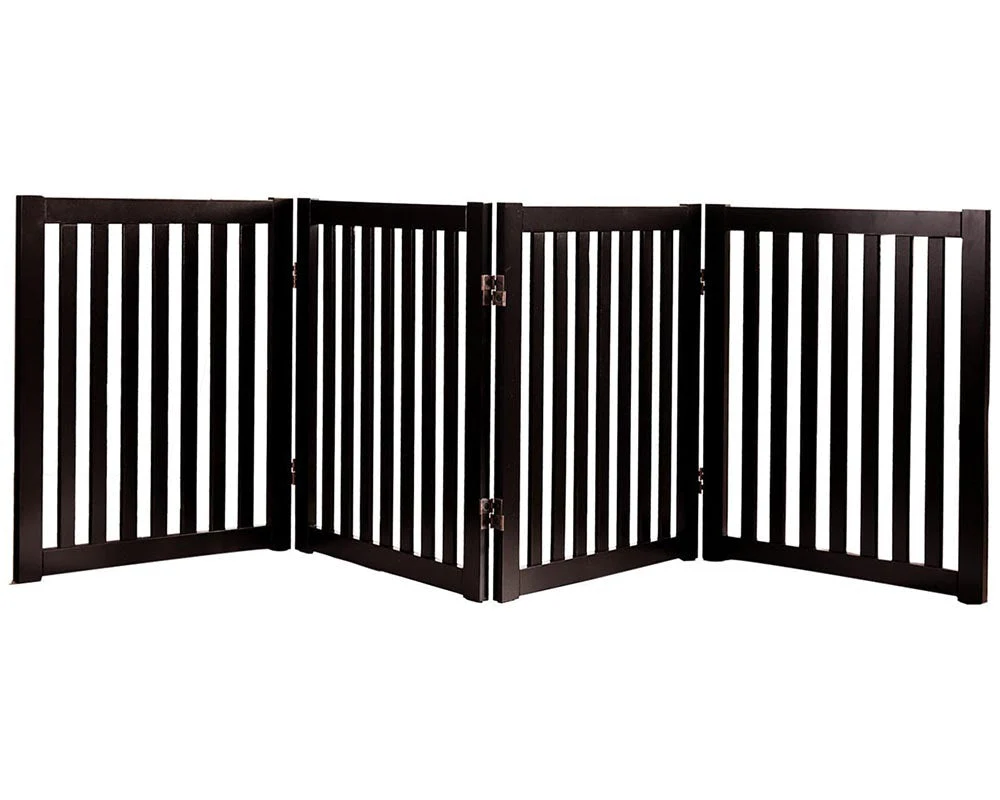 Wooden Pet Safety Gate Barrier Portable Door 3 Panel - Image 2