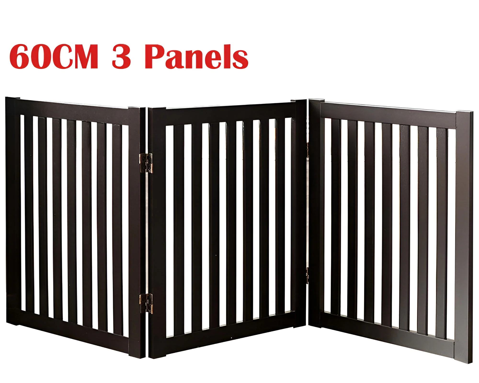 Wooden Pet Safety Gate Barrier Portable Door 3 Panel Grey - Image 10