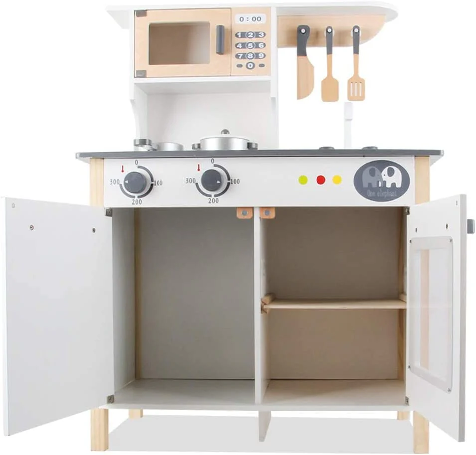 Wooden Play Kitchen Kids Kitchen Set Pretend Playset - Image 6