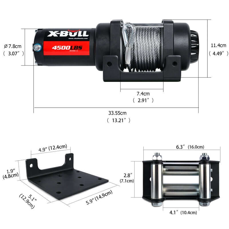 X Bull Electric Winch 4500LBS 12V ATV UTV 4WD with Wireless & Wired Remote - Image 11
