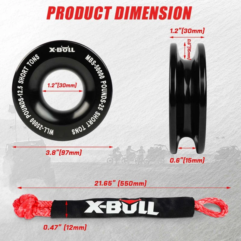 X-BULL Recovery Ring Soft Shackle Kit - Image 3