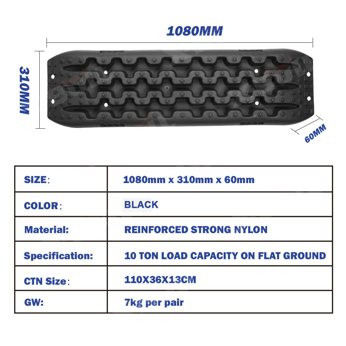 Recovery Tracks X-BULL – 3rd Gen Traction Boards for Sand Mud Snow 4WD Black - Image 3